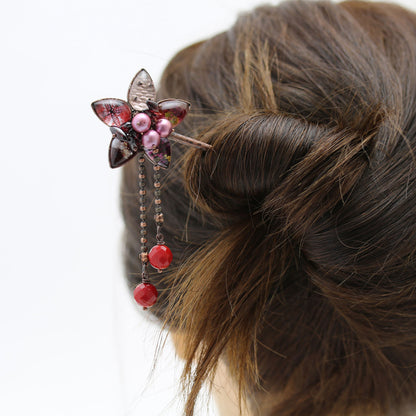 花 かんざし ピンク ガーネット TAMARUSAN