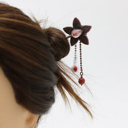 花 かんざし ピンク ガーネット TAMARUSAN