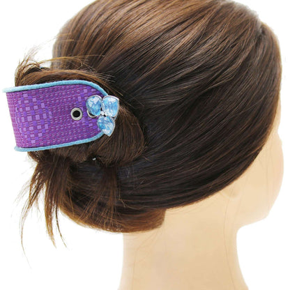 かんざしバレッタ マジェステ 紫 シルク TAMARUSAN