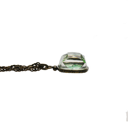 ネックレス 緑 シンプル ユリ アンティーク調 TAMARUSAN