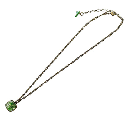 ネックレス 緑 シンプル ユリ アンティーク調 TAMARUSAN