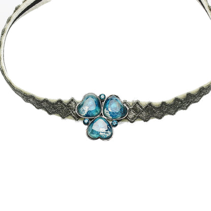 リボンチョーカー スミレ 青 ユリ レース TAMARUSAN