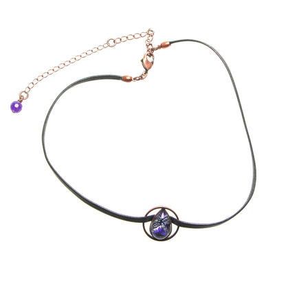 革紐チョーカー ユリ 紫 アメジスト TAMARUSAN