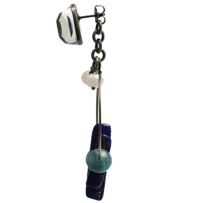 フープピアス 青 ラピスラズリ ユリ TAMARUSAN