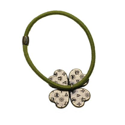 ヘアゴム 緑 ユリ クローバー 贈り物 TAMARUSAN