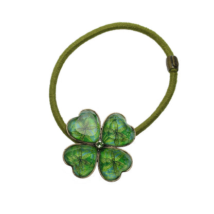 ヘアゴム 緑 ユリ クローバー 贈り物 TAMARUSAN