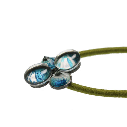 青 ユリ 花 ヘアゴム 贈り物 高級 TAMARUSAN