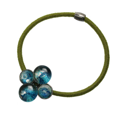 青 ユリ 花 ヘアゴム 贈り物 高級 TAMARUSAN