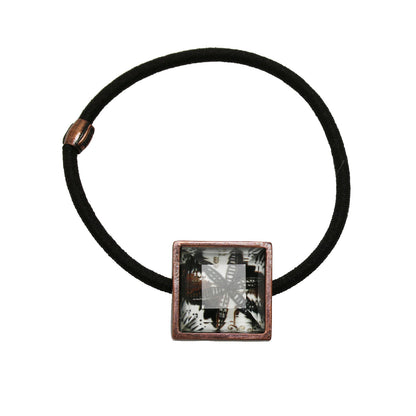 ヘアゴム 白 スクエア ユリ アンティーク調 TAMARUSAN