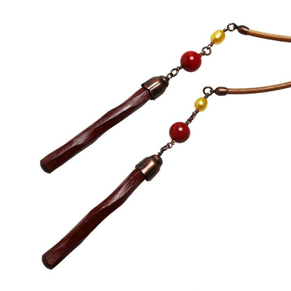 革紐ループタイ 赤 珊瑚 男女兼用 TAMARUSAN