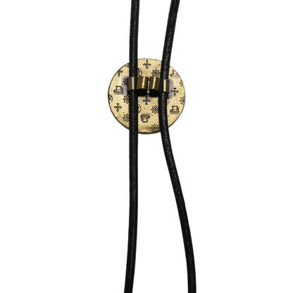 革紐ループタイ 黄緑 ユリ カジュアル ネクタイ TAMARUSAN