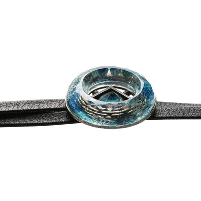 革紐ループタイ ユリ 青 男女兼用 クールビズ TAMARUSAN