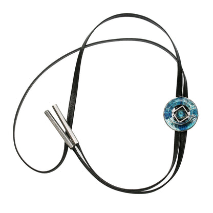 革紐ループタイ ユリ 青 男女兼用 クールビズ TAMARUSAN