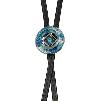 革紐ループタイ ユリ 青 男女兼用 クールビズ TAMARUSAN