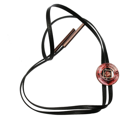 革紐ループタイ ユリ 赤 男女兼用 TAMARUSAN