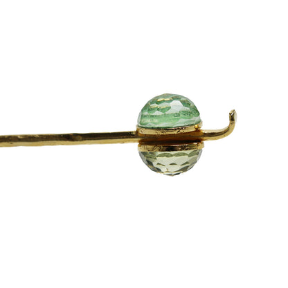 かんざしバレッタ 組紐 シルク 黄色 釉薬 TAMARUSAN