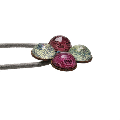 大きめ ヘアゴム 花 高級 水色 赤紫 おしゃれ 贈り物 TAMARUSAN